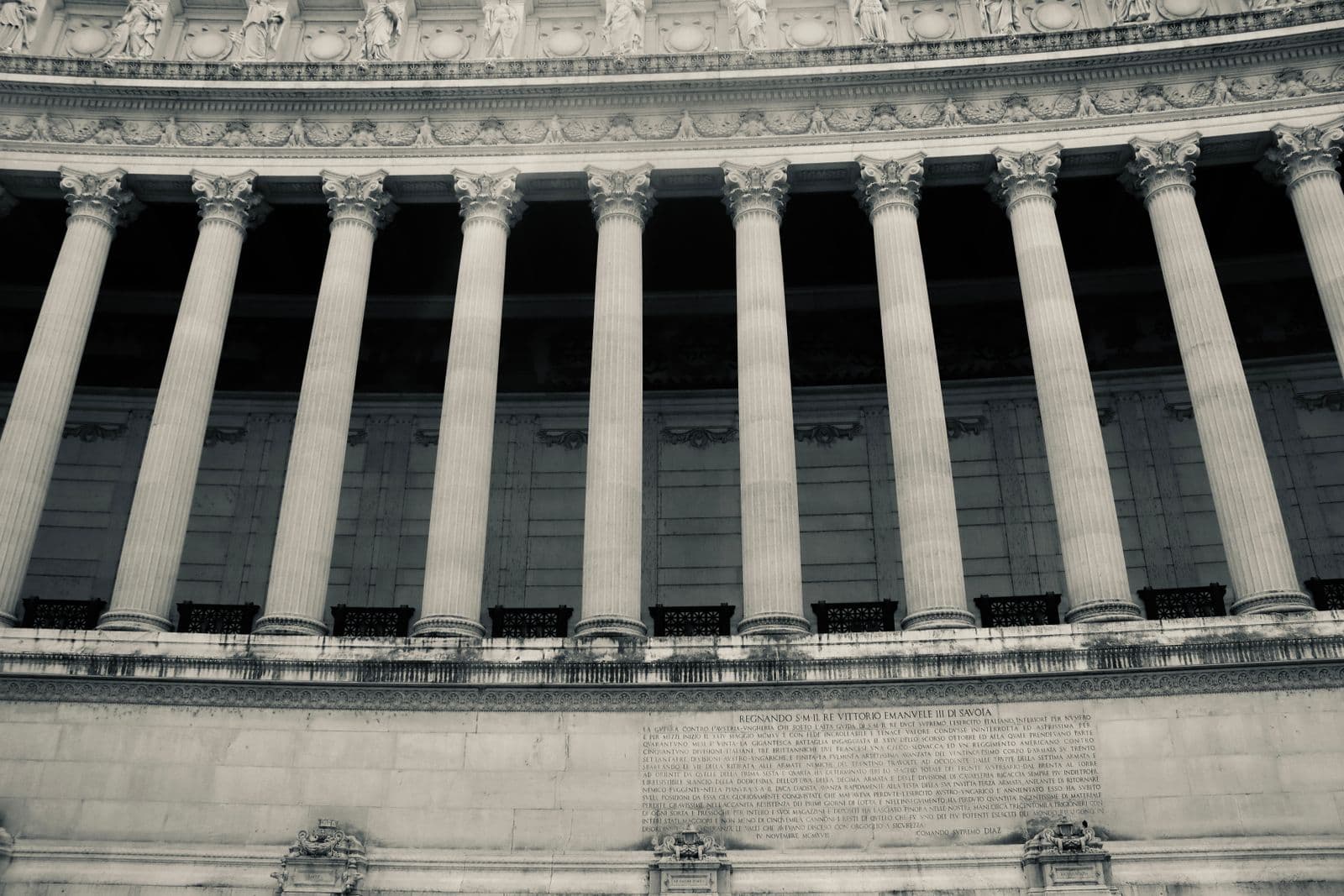 Neoclassical building entrance with columns